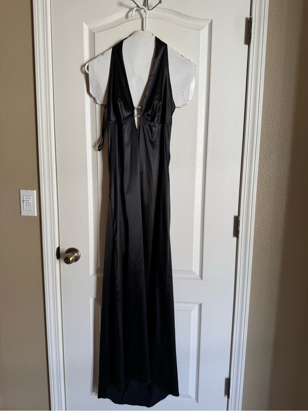 Niki Lavis Black Backless Halter Maxi Dress